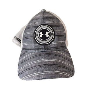 Under Armour Golf Gray & White Fitted Hat, Size M/L